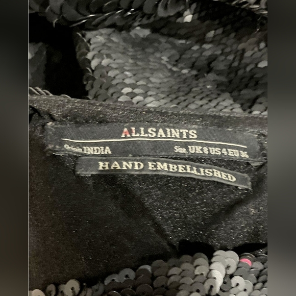 All Saints Black Sequin Backless Dress - Picture 5 of 5